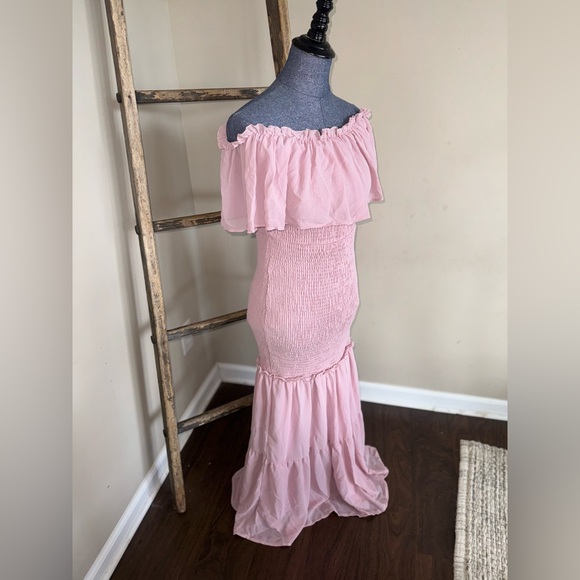 Simplee NWT Smocked Ruffle Hem Off Shoulder Boho Dress Size XL - Picture 2 of 7